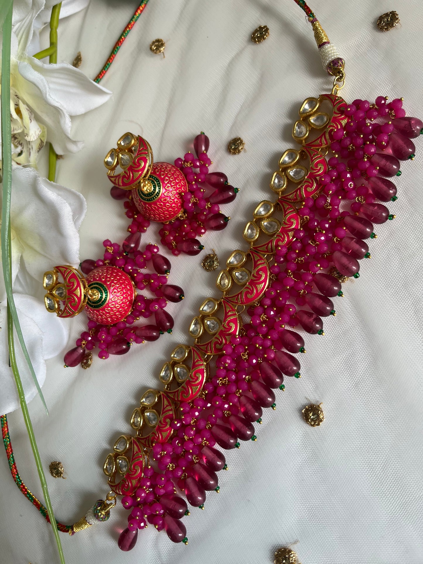 Meenakari kundan set
