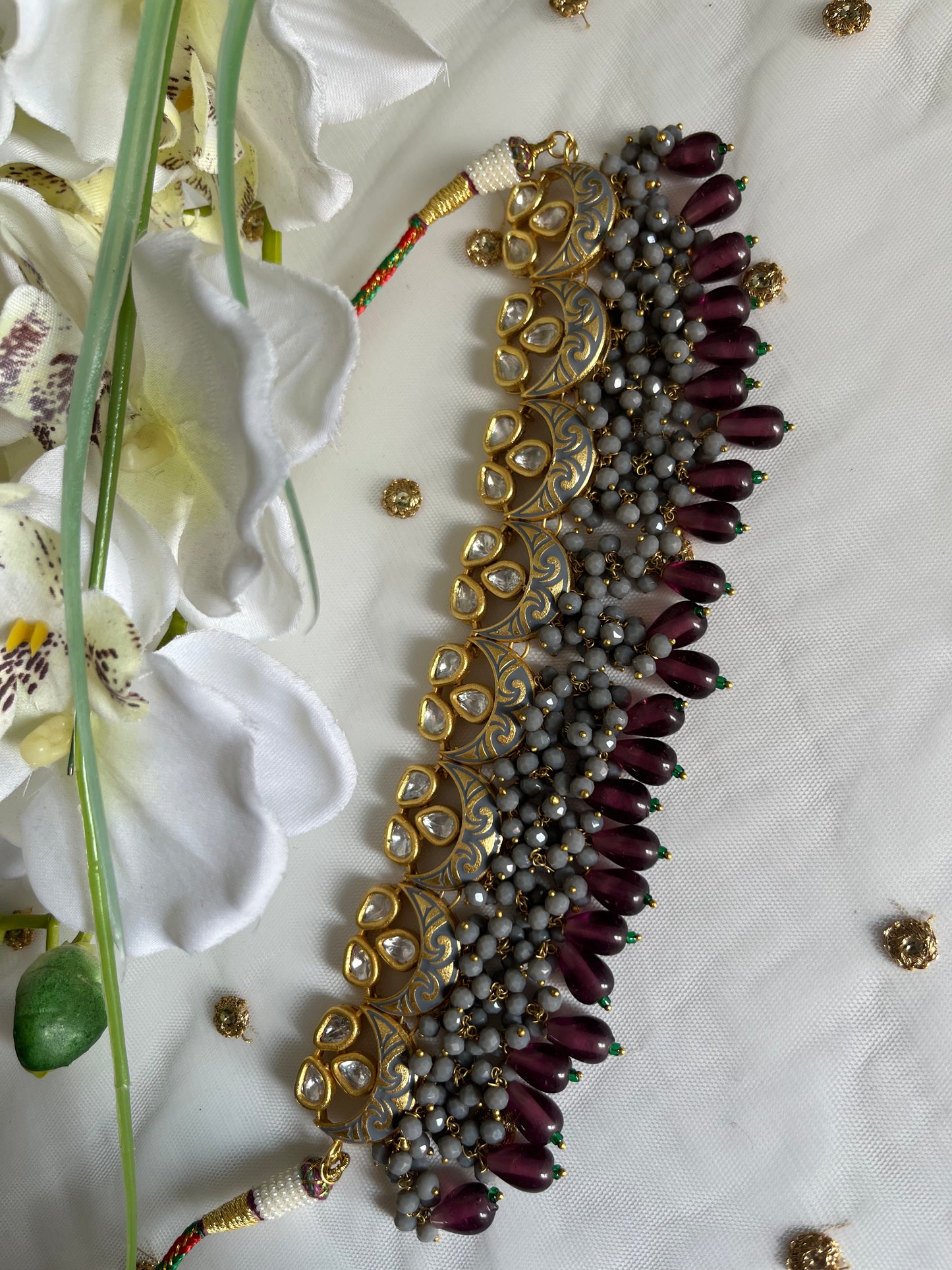 Meenakari kundan set