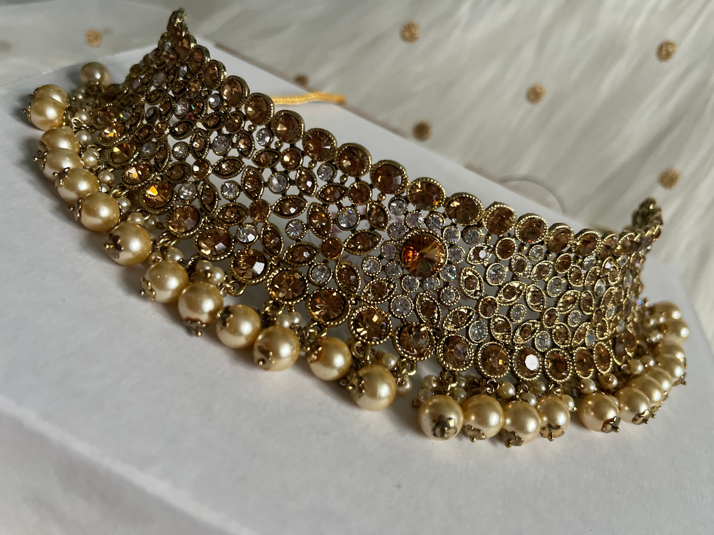 Pakistani necklace set with earring, tikka with jhoomar