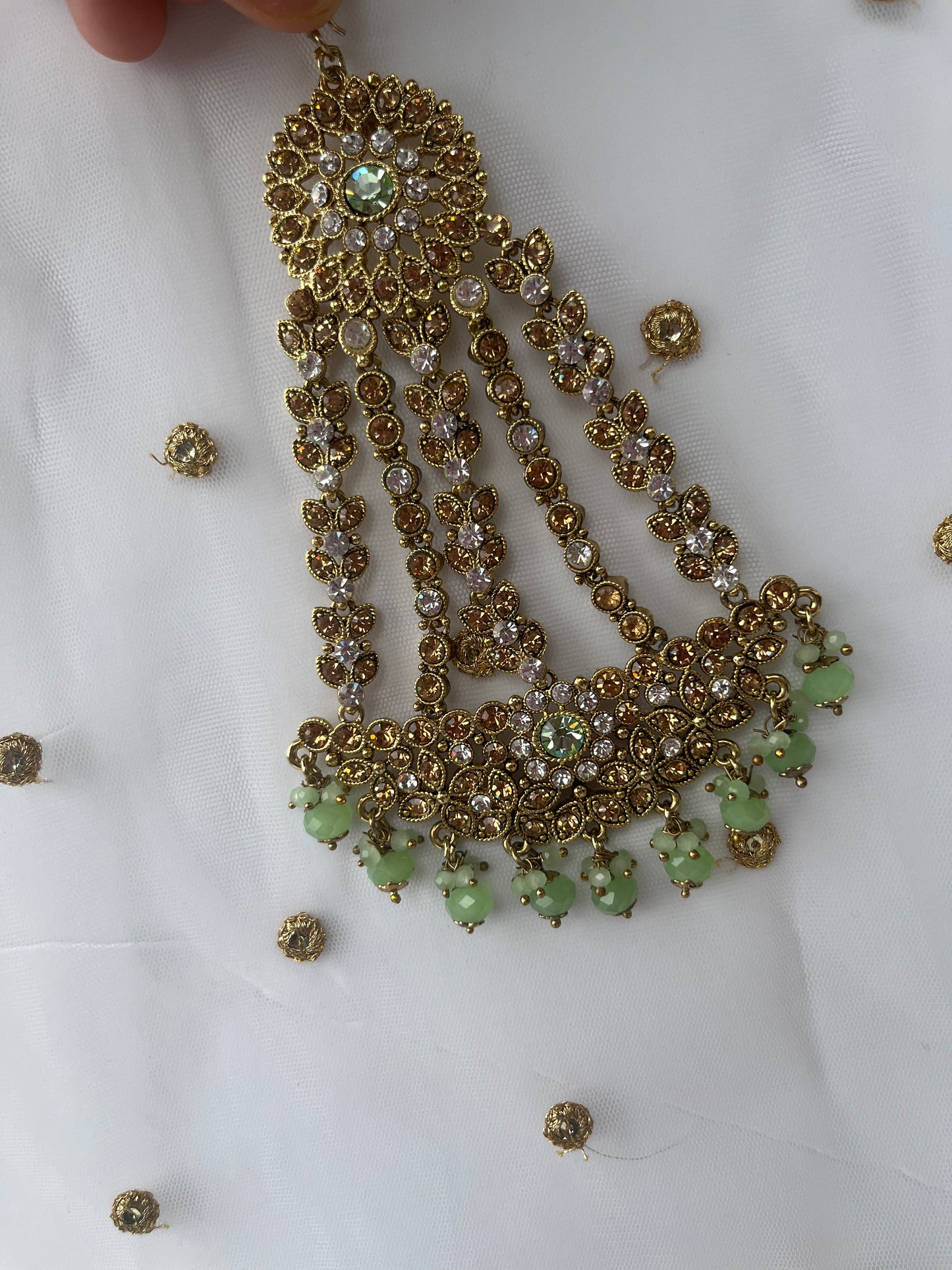 Pakistani necklace set with earring, tikka with jhoomar