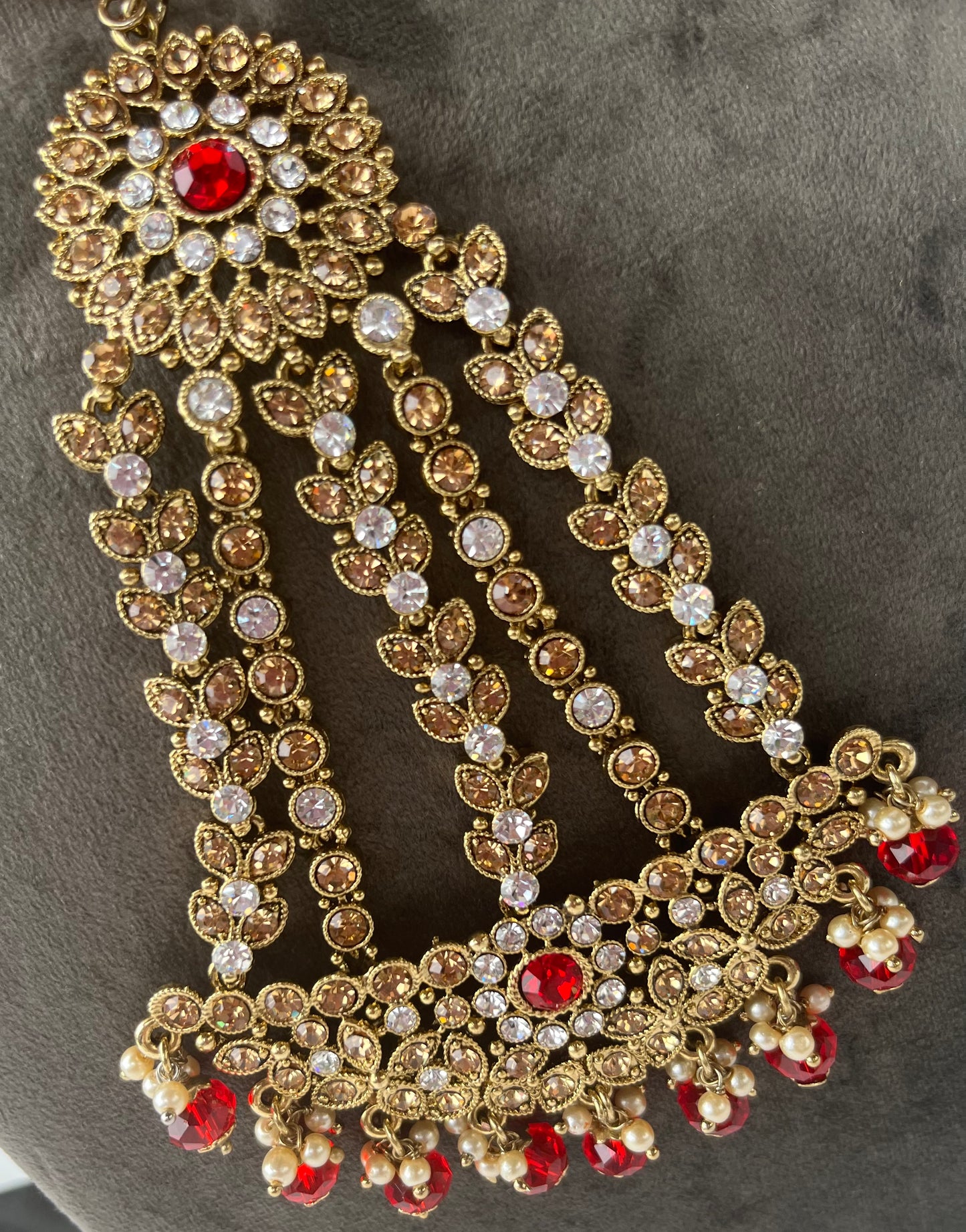 Pakistani necklace set with earring, tikka with jhoomar