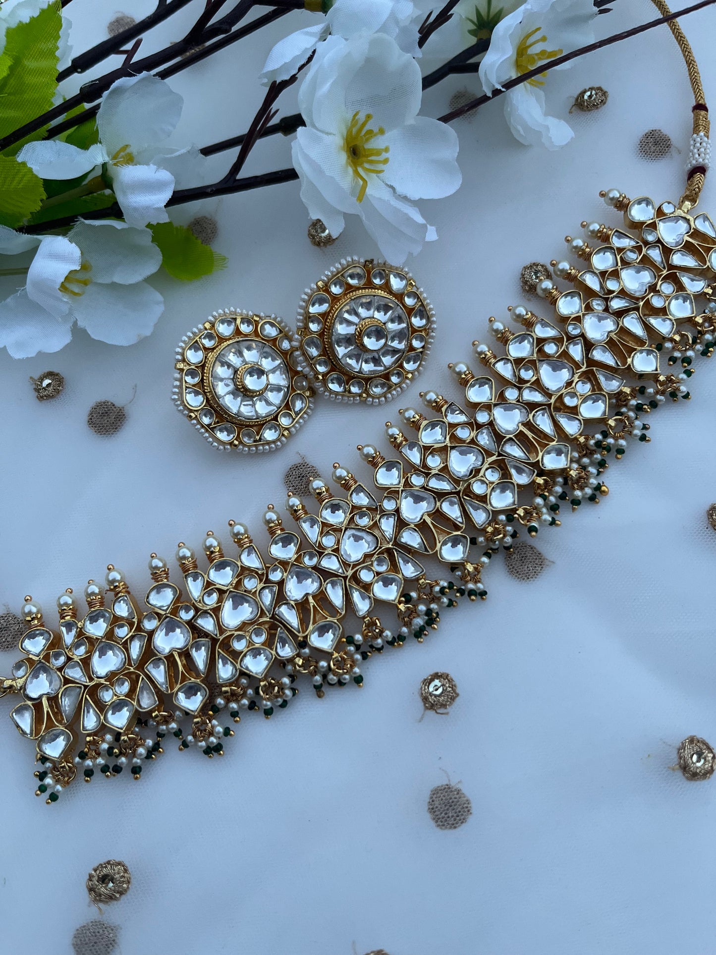 Gold Plated pachi kundan set