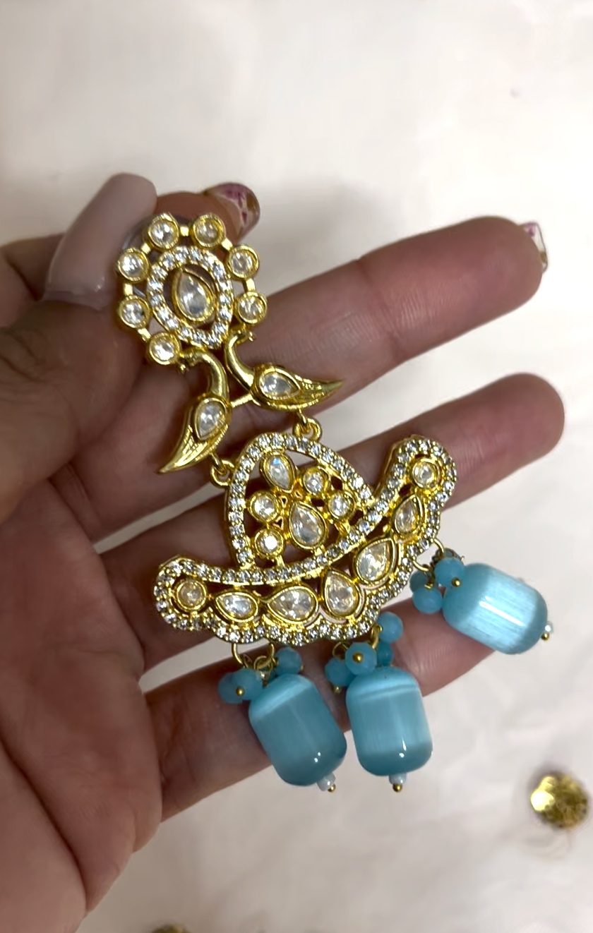 Tyanni stone earrings (gold plated base)